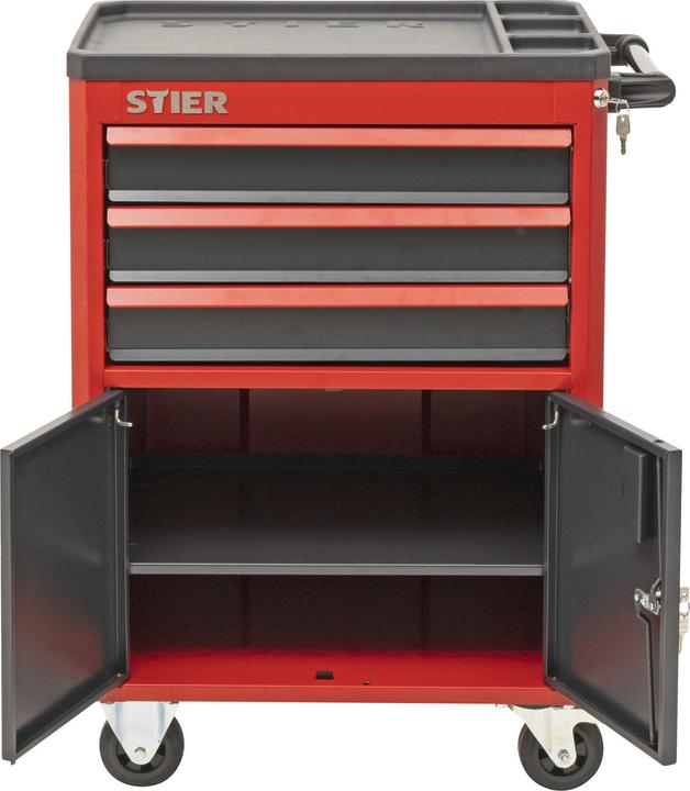 Stier Workshop and cupboard trolley with 3 drawers (1 x)