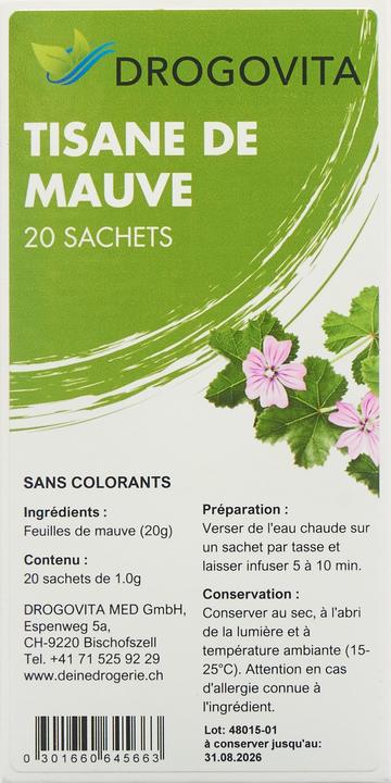 Nährwerte und Zutaten Drogovita Malvenblätter Tee Btl 20 Stk (48 g)