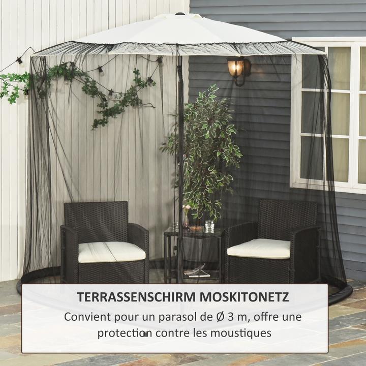 Produktbild Outsunny Moskitonetz für Sonnenschirm (300 x 230 cm)