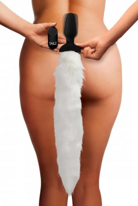 Actual product image Tailz Vibrierender Analplug mit Fox Tail Weiss