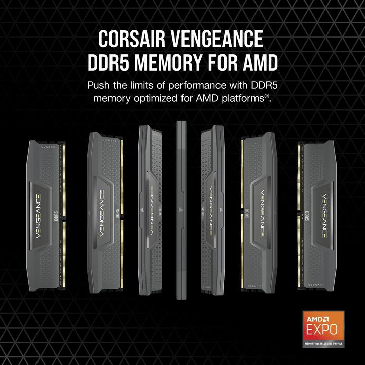 Image du produit Corsair DIMM 32 GB DDR5-6000 (2 x 16GB, 6000 MHz, RAM DDR5, DIMM)