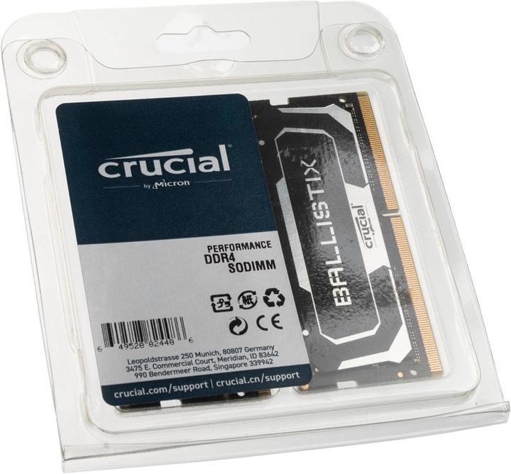 Actual product image Crucial Ballistix SO-DIMM black, DDR4-3200, CL16 - 64 GB Dual-Kit (2 x 32GB, 3200 MHz, DDR4-RAM, SO-DIMM)