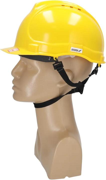Produktbild Dedra Schutzhelm, gelb, 4-Punkt-Kinnriemen