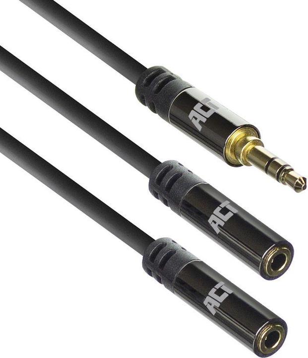 0.15 meter Hoge Kwaliteit audio splitter kabel 3.5 mm jack mannelijk - 2x vrouwelijk (0.15 m, 3,5 mm aansluiting (AUX))