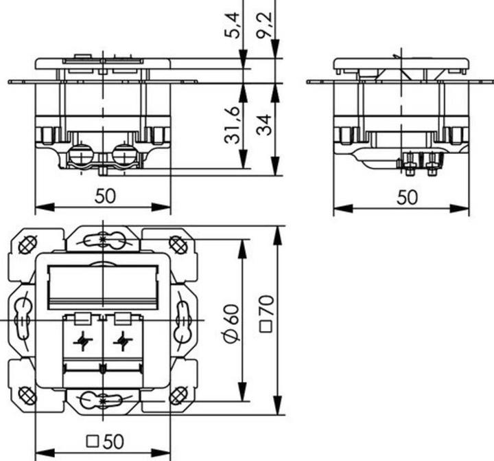 Actual product image Telegärtner TELEGAERTNER UPDose Cat6/Cl.E double 2xRJ45 alpinwhite AMJ45 (25.16.8650)