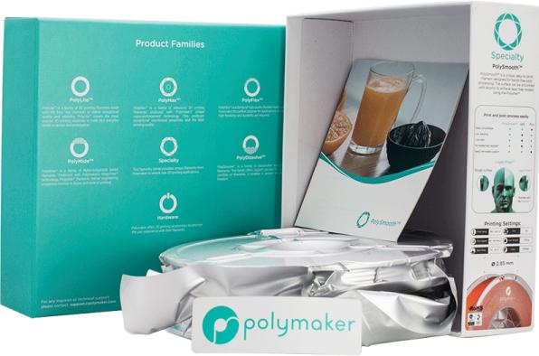 Actual product image Polymaker PolySmooth - Orange - 1.75mm (PVB, 1.75 mm, 750 g, Orange)