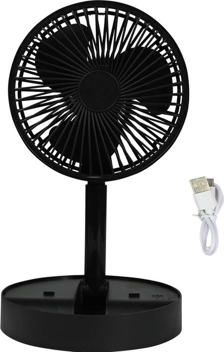 Produktbild Benson Akku-Tischventilator, klappbar, mit Handyhalterung, schwarz