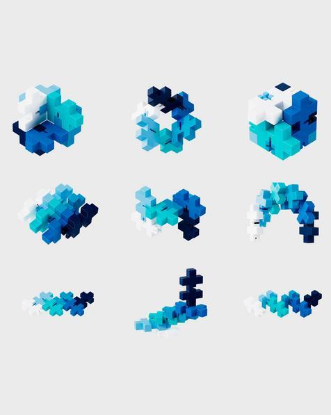 Image du produit Plus-Plus Blocs de construction Hexel Flex, bleu