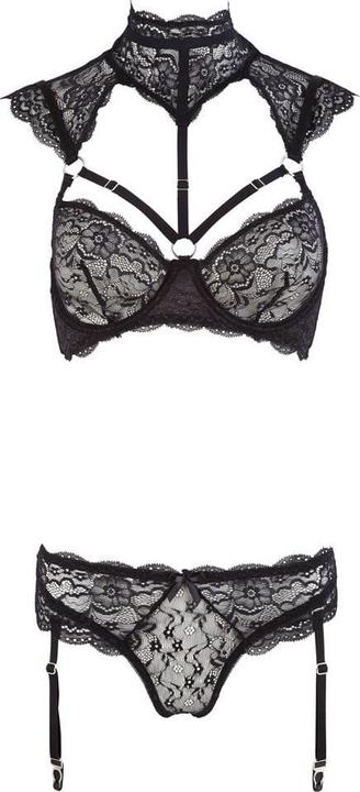 Actual product image Cottelli Collection Suspender set with flower tip (L, 85 B)