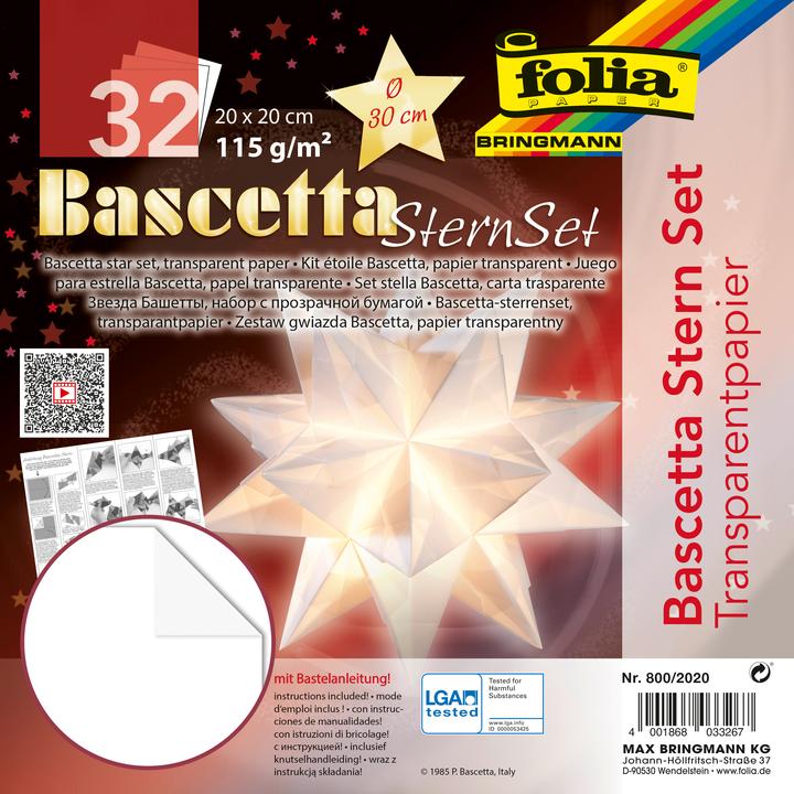 Actual product image Folia Folders Bascetta Star white (115 g/m², 32 x)