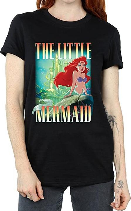 Actual product image The Little Mermaid Womens/Ladies Ariel Montage Cotton Boyfriend T-Shirt (XL)