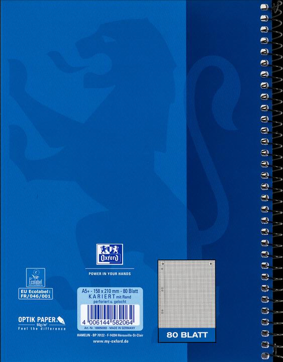 Produktbild Oxford Collegeblock (A5, Kariert, Harter Einband)