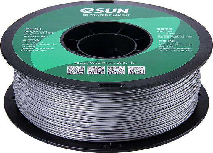 Image du produit eSUN PETG 1,75mm Solid Silver 1kg Filament 3D (PETG, 1.75 mm, 1000 g, Argent)