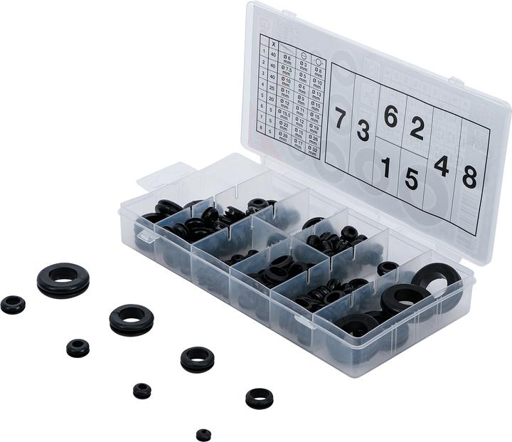 Produktbild BGS Gummi-Durchgangstüllen-Sortiment metrisch 180-tlg.