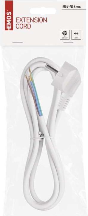 Actual product image Emos Mains cable PVC 3x 1.0mm2, 2m, white (2 m)