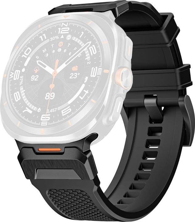Produktbild Techsuit - Watchband (W068) - Samsung Galaxy Watch Ultra 47mm - Black (Polycarbonat, Edelstahl, Silicon)