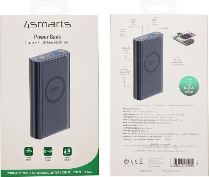 Produktbild 4smarts Graphene Pro UltiMag (24000 mAh, 100 W, 88800 Wh)