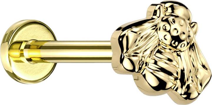 Immagine prodotto Star Piercing Micro labret filetto interno placcato oro ape placcato oro (senza ottone, Titanio G23)