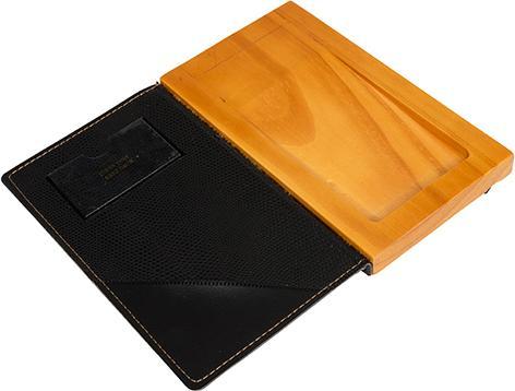 Produktbild Securit Rechnungsmappe WOOD, aus Leder und Holz, schwarz (1 x)