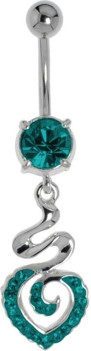 Image du produit Bijouteria Piercing nombril (Cristallin, Laiton rhodié, Acier chirurgical 316L)