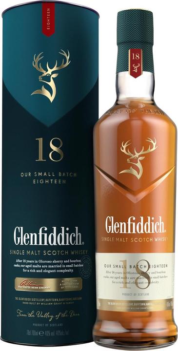 Glenfiddich 18 Years Old (Scotch Whisky, Single Malt, 1 x 70 cl)