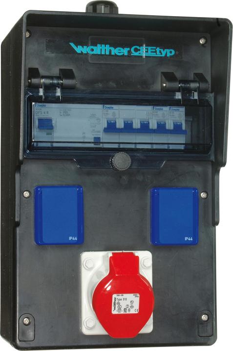 Produktbild Walther Werke WAL 6450102 Vollgummi Wandverteiler schwarz (2 x, CEE 32/5)