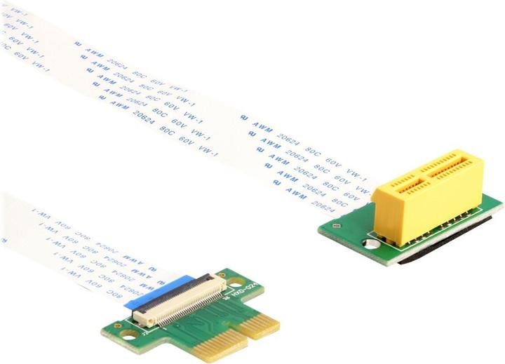 Actual product image Delock Riser card PCI Express x1 male to x1 slot 90° angled with FPC cable 30 cm