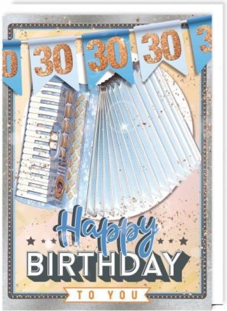 Produktbild Bentino Musikkarte A4 - Happy Birthday "30" mit Akkordeon