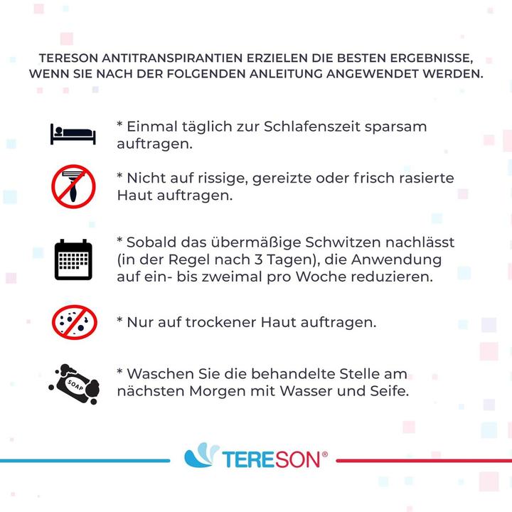 Produktbild Tereson Antitranspirant Spray 50 ml, stark gegen Schwitzen an Achseln und Händen (Spray, Crème, 50 ml)