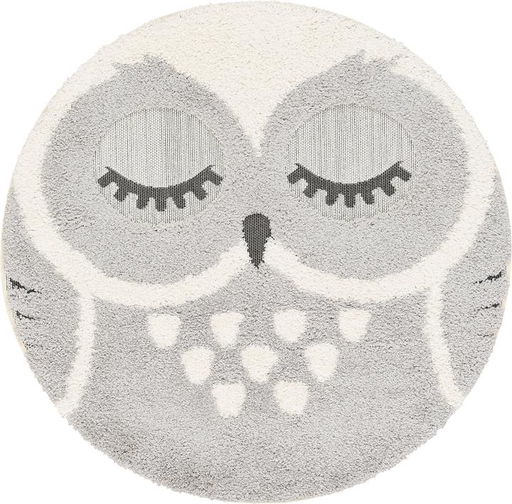 Immagine prodotto Pergamon Tappeto lungo Shaggy per bambini Richie Owl Round (120 x 120 cm)
