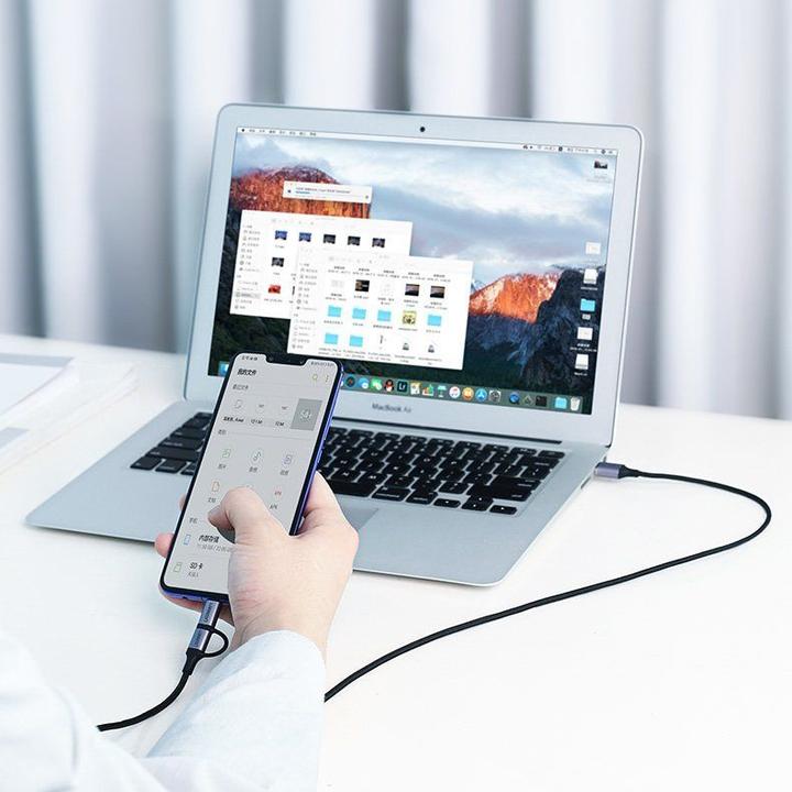 Produktbild Ugreen 2-in-1 USB-C / MicroUSB auf USB & Sync QC 3.0 (1 m, USB 2.0)