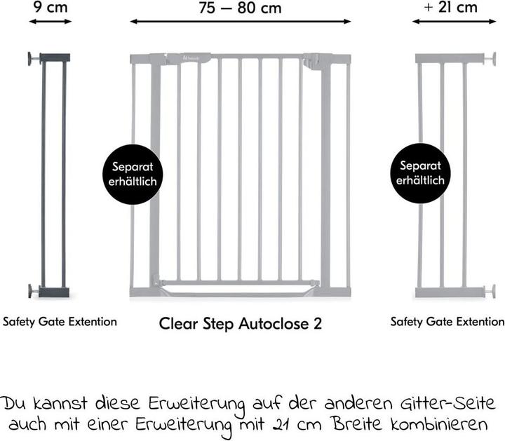 Image du produit Hauck Safety Gate Extension 9 cm Dark Grey (9 cm)
