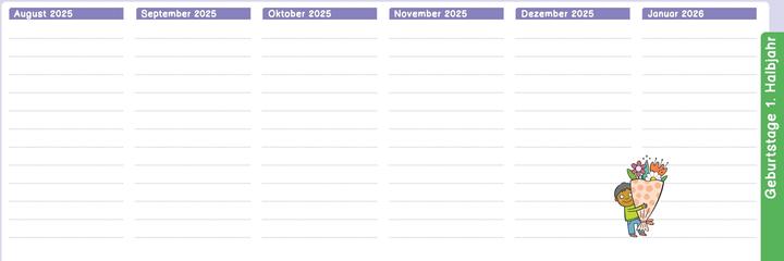 Image du produit Le calendrier hebdomadaire de table pour l'année scolaire 2025/2026 (Allemand)