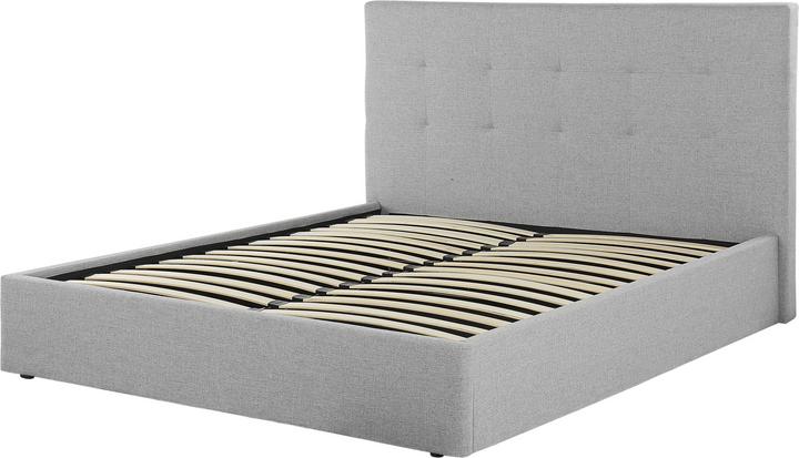 Actual product image Beliani Upholstered bed grey with storage space 160 x 200 cm LORIENT (160 x 200 cm)