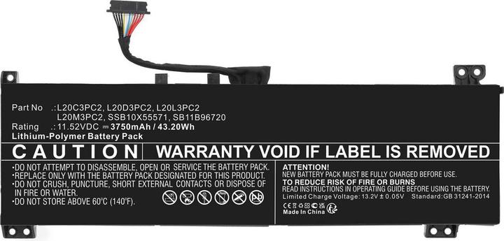 Image du produit AGI Batterie compatible avec Lenovo IdeaPad Gaming 3 15ACH6 82K20079R (3750 mAh)
