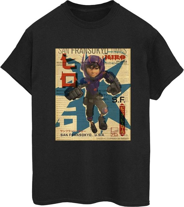 Disney Big Hero 6 Baymax Hiro Newspaper TShirt (L)