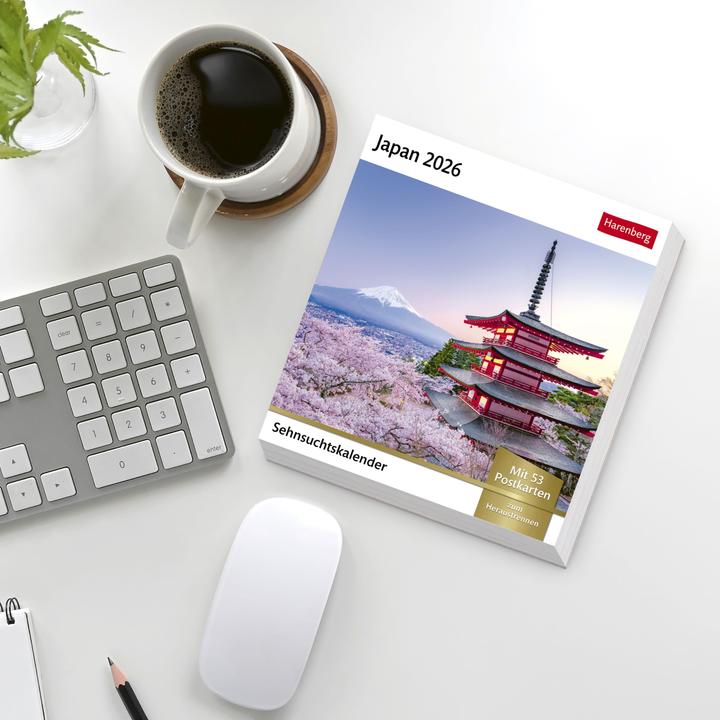 Image du produit Harenberg Japan Sehnsuchtskalender 2026 - Wochenkalender mit 53 Postkarten (Couverture rigide, Allemand)