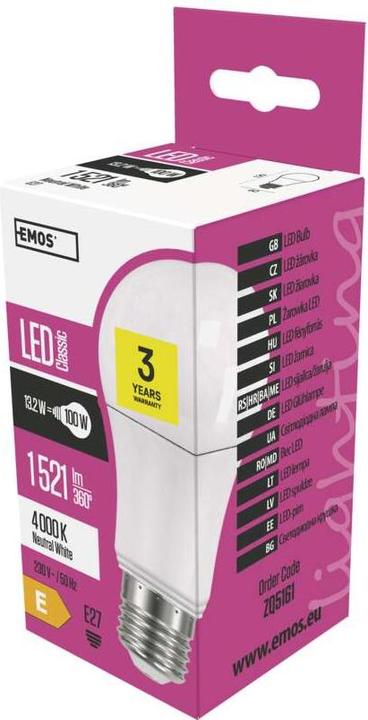 Immagine prodotto Emos ZQ5161 Lampadina LED E27 (E27, 14 W, 1521 lm, 1 x, E)