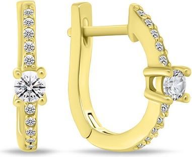 Brilio Silver - Charming gold-plated earrings with zircons EA772Y