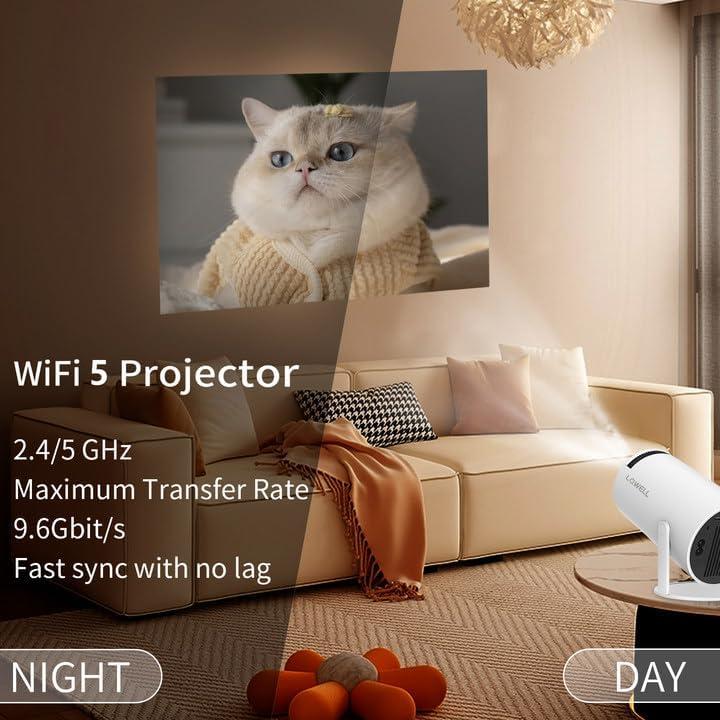Produktbild Lqwell HY300 PRO Mini Beamer mit Android 11, WiFi 6, Bluetooth 5.0 (4K, 160 lm)
