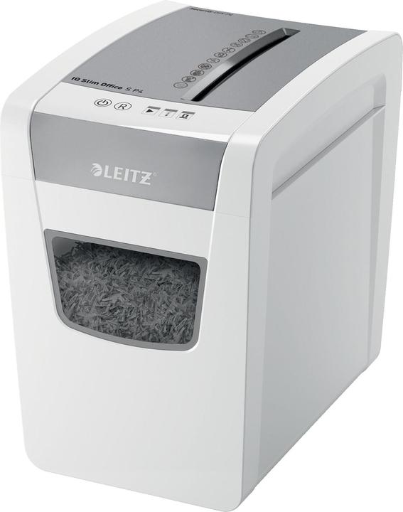 Produktbild Leitz Aktenvernichter IQ Slim Office P4/12 Blatt/DC-Motor/wei? (Partikelschnitt)