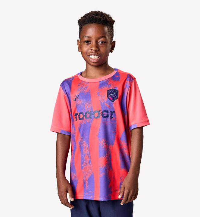 Immagine prodotto Kipsta Kinder Fussball Trikot kurzarm - VIRALTO Kids Roarrr Mandrill rot/violett