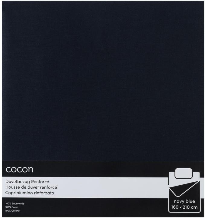 Actual product image Cocon Duvetbezug Renforcé 160 x 210 cm, Marineblau (Duvet cover, 160 x 210 cm)