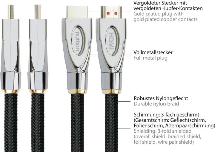 Productafbeelding Python HDMI (Type A) - HDMI (Type A) (2 m, HDMI)
