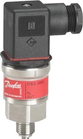 Danfoss Tryktransmitter MBS 3000 trykområde 0-40 bar 10-30VDC forsyning Ausgang 4-20mA