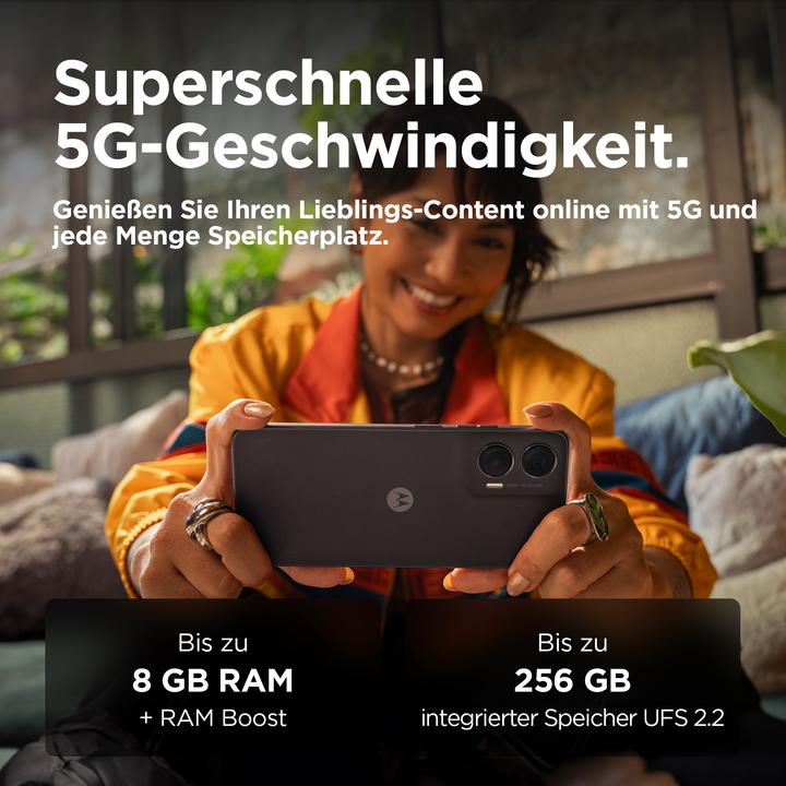 Produktbild Motorola Moto G35 (256 GB, Midnight Black, 6.72", SIM + eSIM, 50 Mpx, 3G)