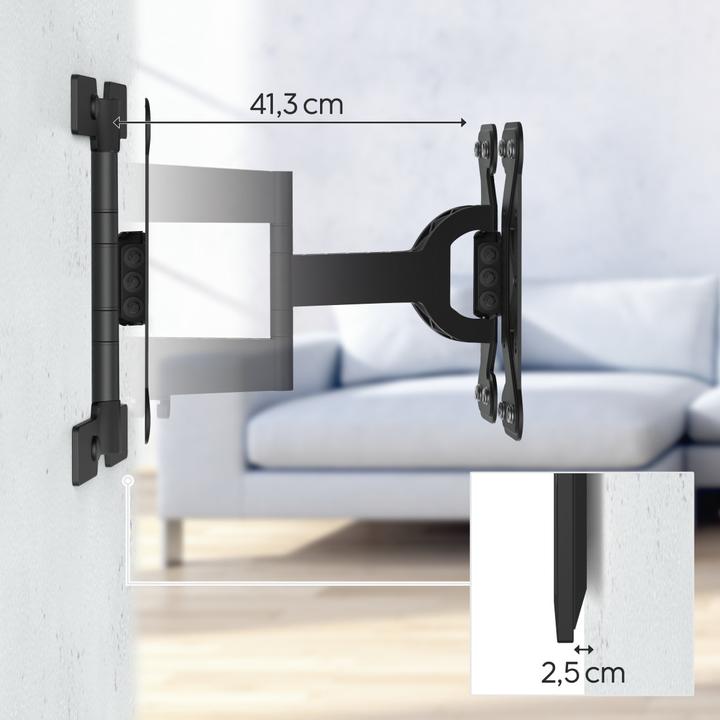 Produktbild Hama TV-Wandhalterung, schwenkbar, neigbar, extra flach, 122 cm (48") bis 25 kg (Wand, 48", 25 kg)