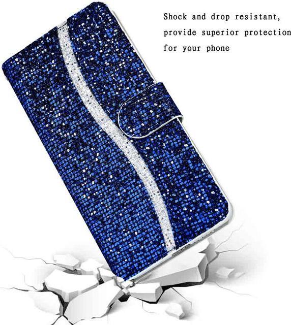 Immagine prodotto MU Style Copertina in pelle glitterata con strisce (Apple iPhone SE (terza generazione), Apple iPhone SE (seconda generazione), Apple iPhone 8, Apple iPhone 7)