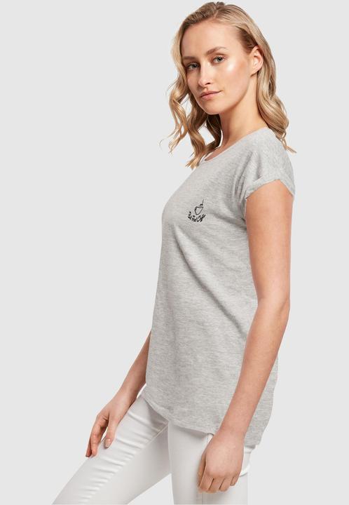 Actual product image Merchcode Ladies But First Coffee Extended Shoulder Tee - 117869 (XS)