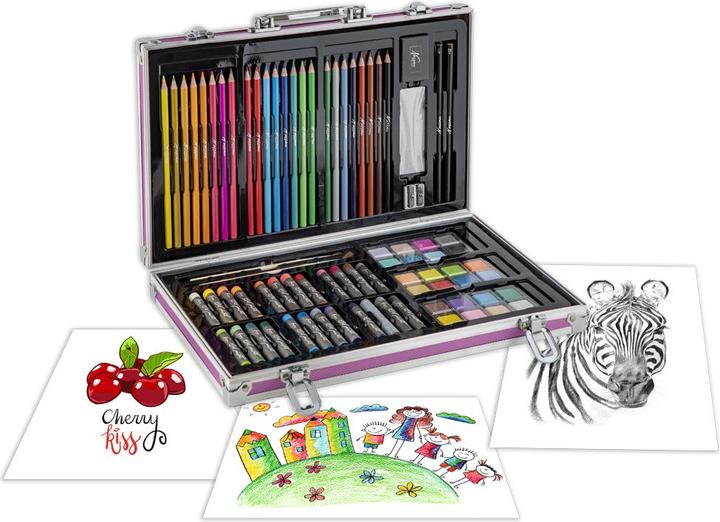 Produktbild Nassau Art set 79 pcs in metal box, purple - 36x23cm - (K-AR0926/GE)